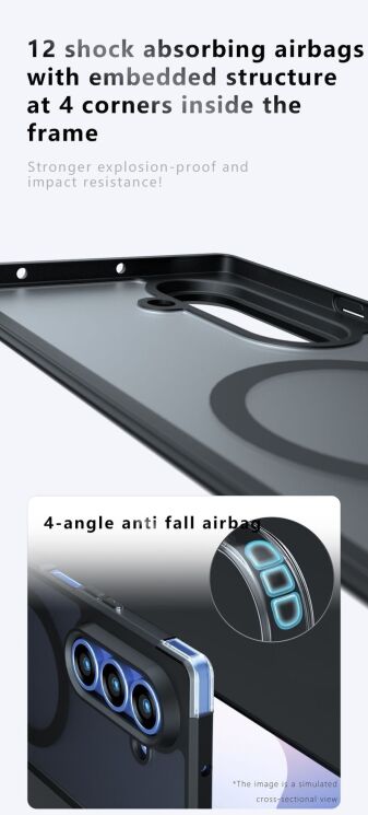 Защитный чехол Deexe Matte Skin with MagSafe (FF) для Samsung Galaxy Fold 7 - Black: фото 6 из 19