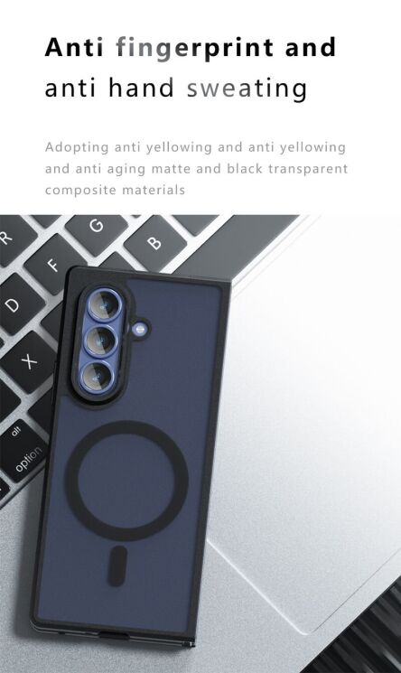 Защитный чехол Deexe Matte Skin with MagSafe (FF) для Samsung Galaxy Fold 7 - Black: фото 18 из 19