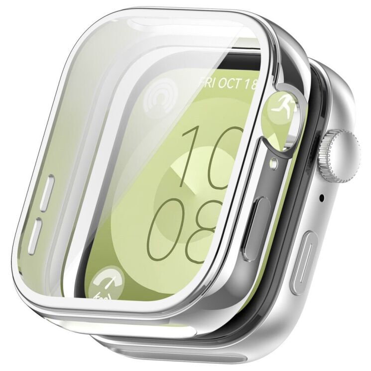 Защитный чехол Deexe Protective Frame для Huawei Watch Fit 3 - Silver: фото 1 из 7