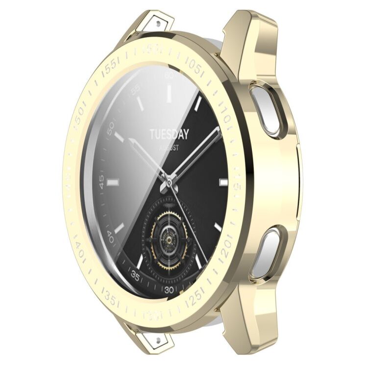 Защитный чехол Deexe Protective Frame для Xiaomi Watch S3 - Light Gold: фото 4 из 7