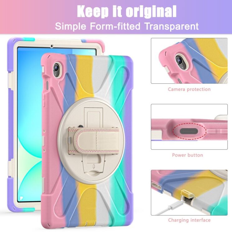 Защитный чехол Deexe Rotation Hybrid для Samsung Galaxy Tab S10 FE Plus - Pink: фото 13 из 14