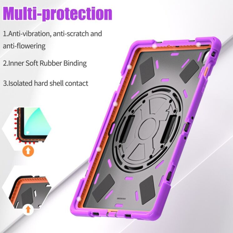 Защитный чехол Deexe Rotation Hybrid для Samsung Galaxy Tab S10 FE Plus - Pink: фото 14 из 14