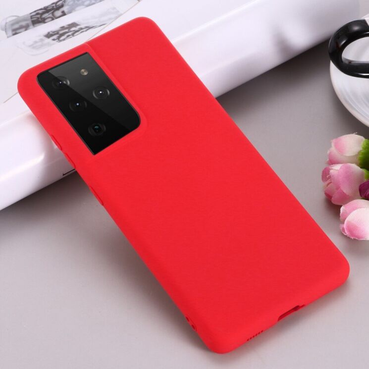 Защитный чехол Deexe Silicone Case для Samsung Galaxy S21 Ultra - Red: фото 6 из 6