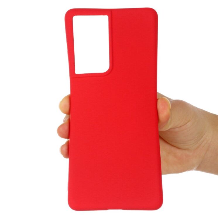 Защитный чехол Deexe Silicone Case для Samsung Galaxy S21 Ultra - Red: фото 5 из 6