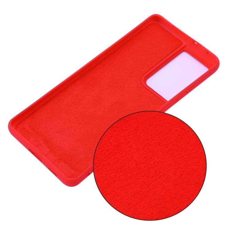 Защитный чехол Deexe Silicone Case для Samsung Galaxy S21 Ultra - Red: фото 3 из 6
