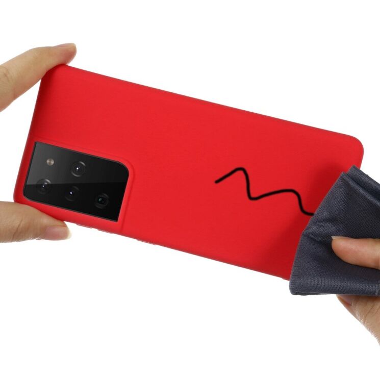 Защитный чехол Deexe Silicone Case для Samsung Galaxy S21 Ultra - Red: фото 4 из 6