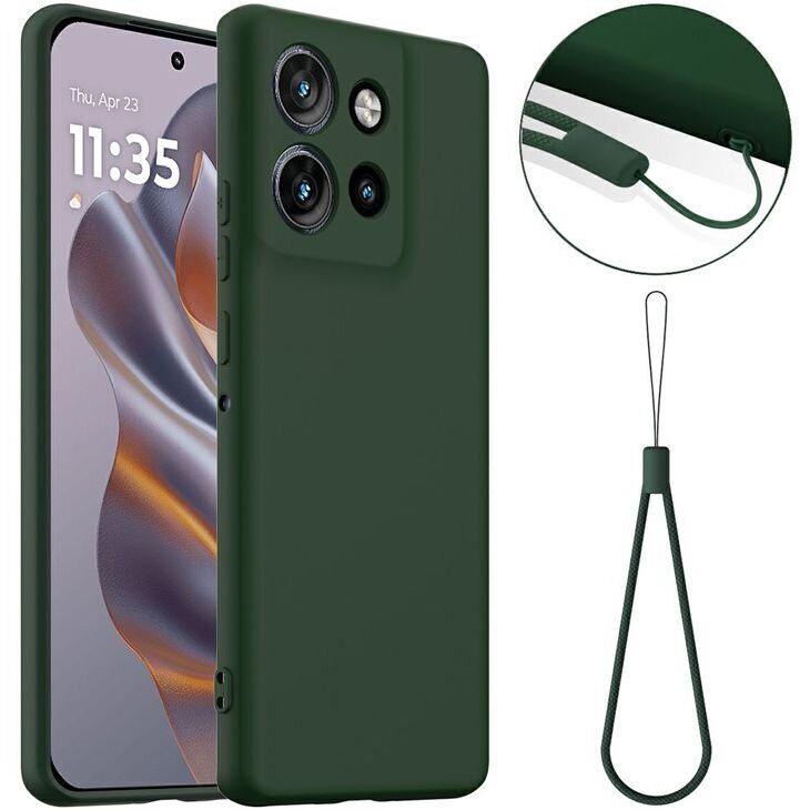 Защитный чехол Deexe Silicone Case with MagSafe для Motorola Edge 50 Neo - Dark Green: фото 1 из 9