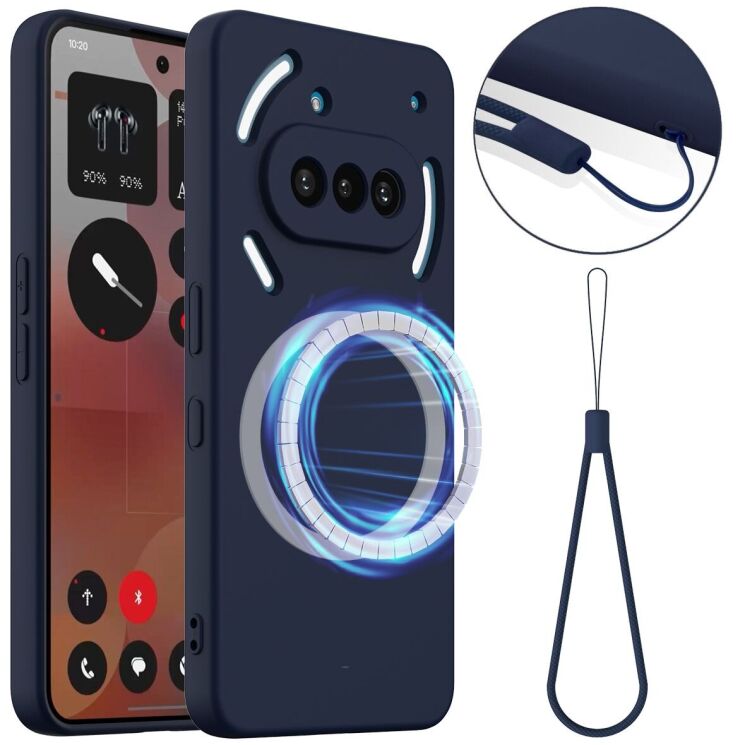 Защитный чехол Deexe Silicone Case with MagSafe для Nothing Phone (3a) - Dark Blue: фото 1 из 8