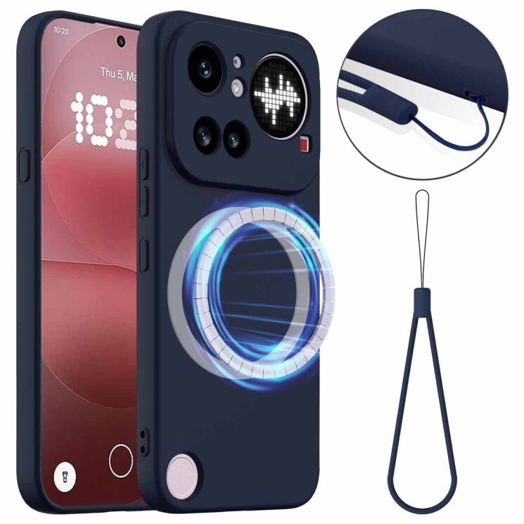 Защитный чехол Deexe Silicone Case with MagSafe для Nothing Phone (4a) Pro - Dark Blue: фото 1 из 9