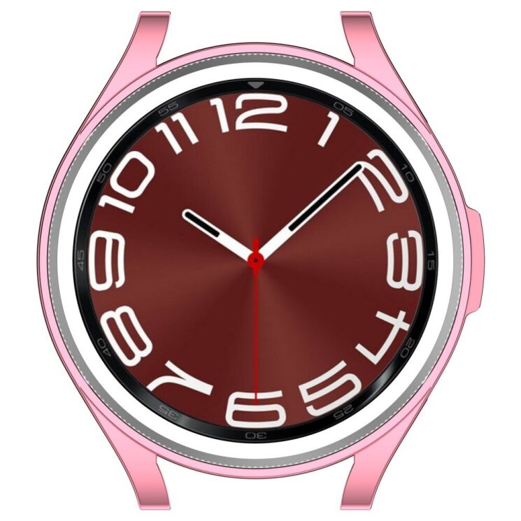 Захисний чохол Deexe Silicone Frame для Samsung Galaxy Watch 6 Classic (47mm) - Pink: фото 6 з 8