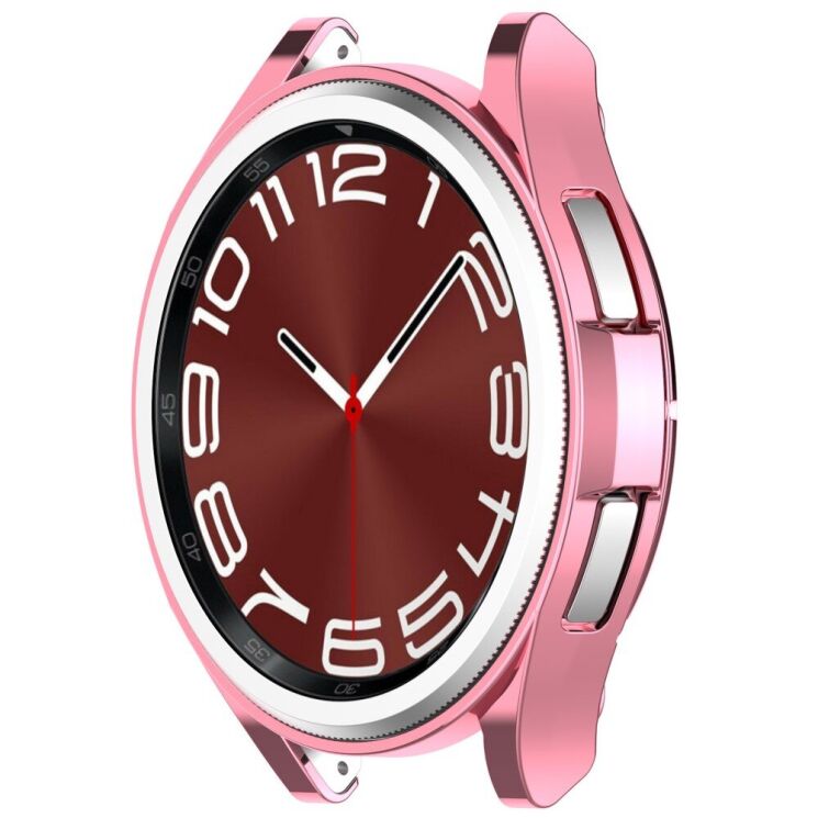 Захисний чохол Deexe Silicone Frame для Samsung Galaxy Watch 6 Classic (47mm) - Pink: фото 4 з 8