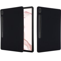 Защитный чехол Deexe Silicone Shell для Samsung Galaxy Tab S7 Plus (T970/975) / S8 Plus (T800/806) - Black: фото 1 из 12