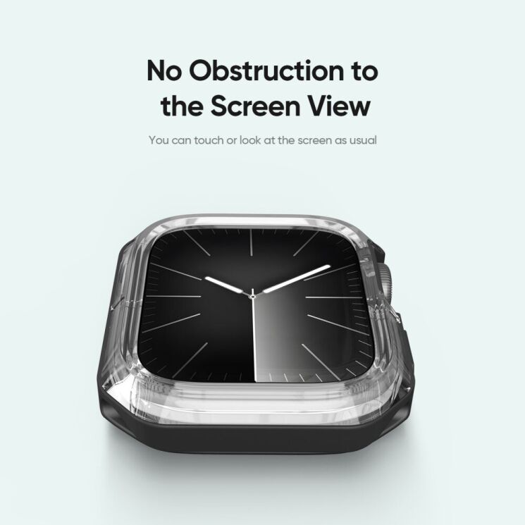 Защитный чехол Dux Ducis Tamo Series для Apple Watch 45 mm (7 / 8 / 9 Series) - Transparent Black: фото 10 из 11