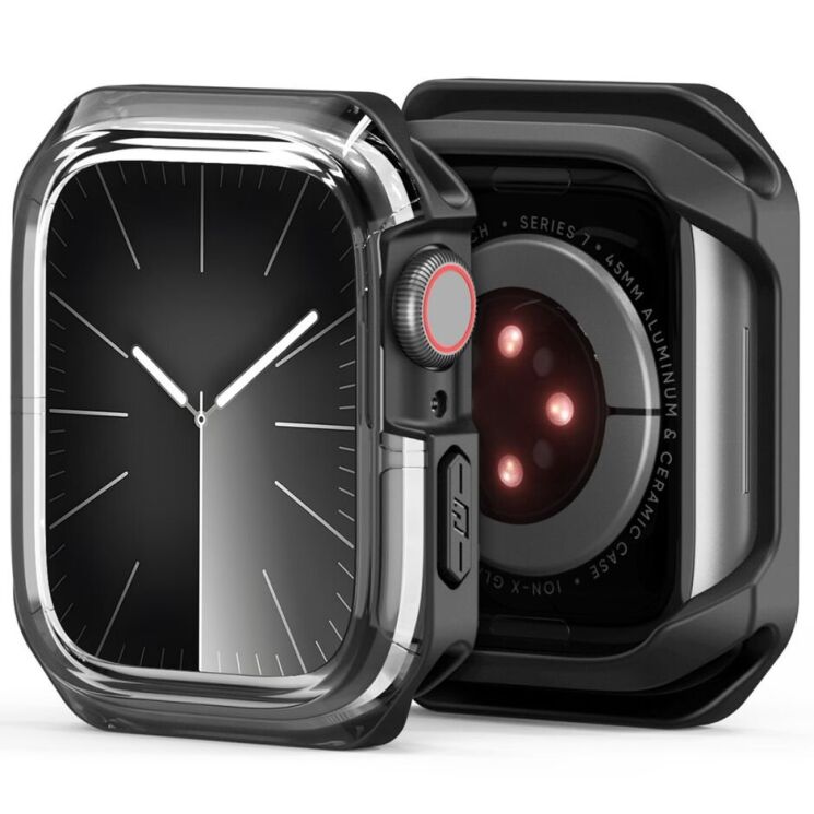 Защитный чехол Dux Ducis Tamo Series для Apple Watch 45 mm (7 / 8 / 9 Series) - Transparent Black: фото 2 из 11