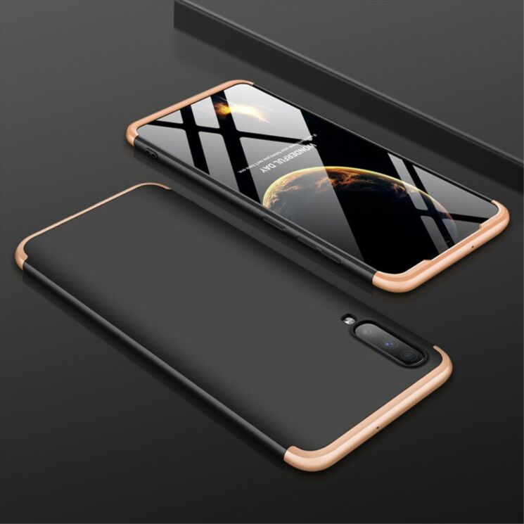Захисний чохол GKK Double Dip Case для Samsung Galaxy A70 (A705) - Black / Gold: фото 2 з 8
