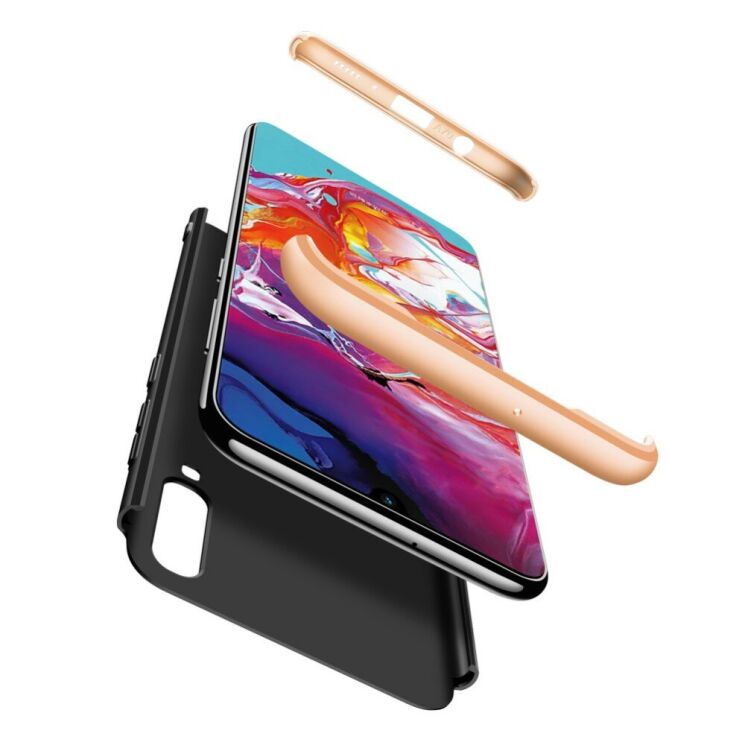 Захисний чохол GKK Double Dip Case для Samsung Galaxy A70 (A705) - Black / Gold: фото 3 з 8