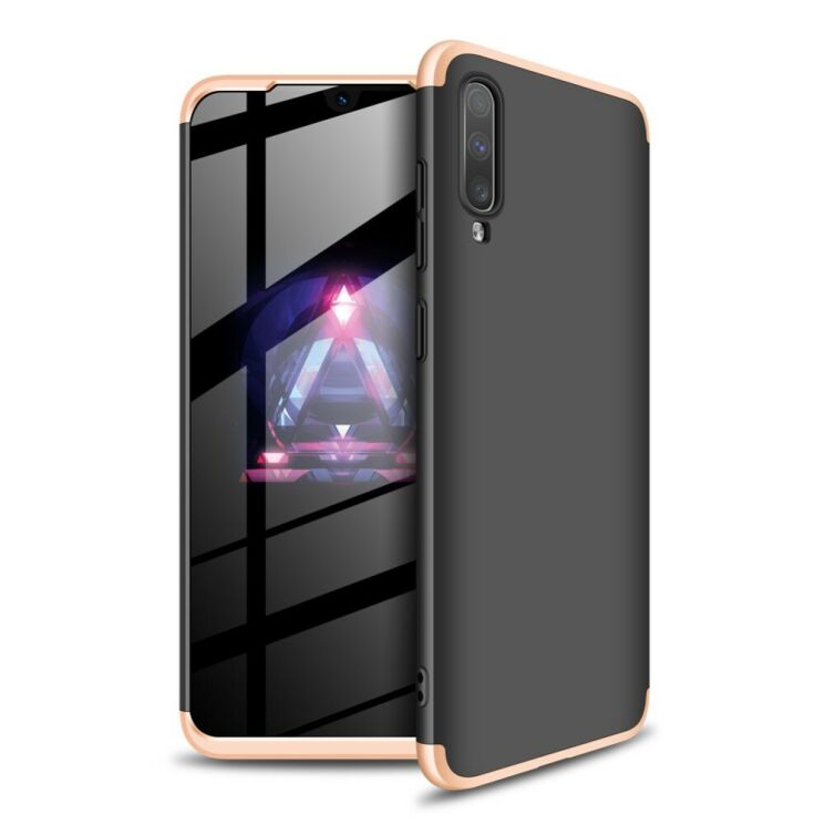 Захисний чохол GKK Double Dip Case для Samsung Galaxy A70 (A705) - Black / Gold: фото 1 з 8