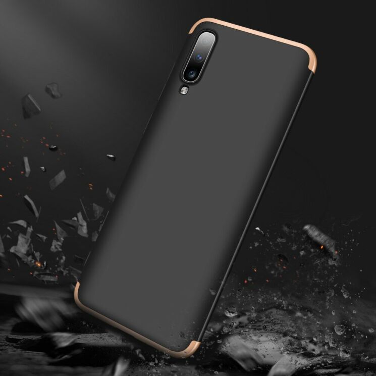 Захисний чохол GKK Double Dip Case для Samsung Galaxy A70 (A705) - Black / Gold: фото 6 з 8