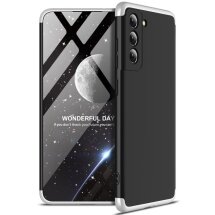 Захисний чохол GKK Double Dip Case для Samsung Galaxy S21 FE (G990) - Black / Silver: фото 1 з 14