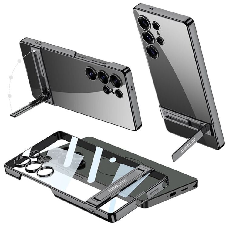 Защитный чехол GKK Stand Clear для Samsung Galaxy S25 Ultra (S938) - Silver: фото 3 из 10