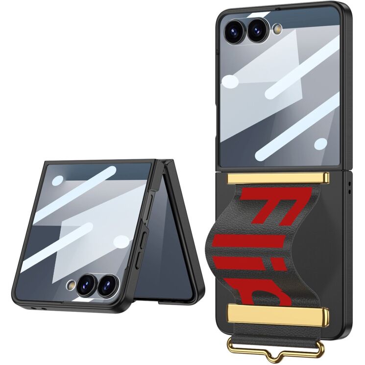 Защитный чехол GKK Strap Cover для Samsung Galaxy Flip 7 - Black: фото 1 из 8