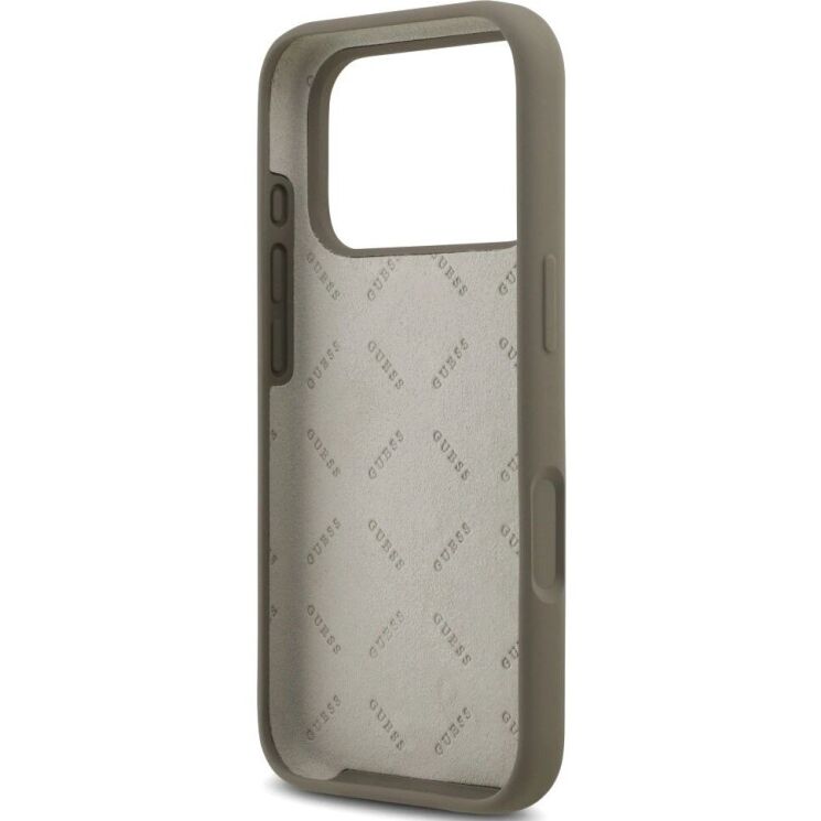 Защитный чехол Guess Silicone Big 4G Script для iPhone 17 Pro (GUHCP17LSC4GSMW) - Brown: фото 7 из 8