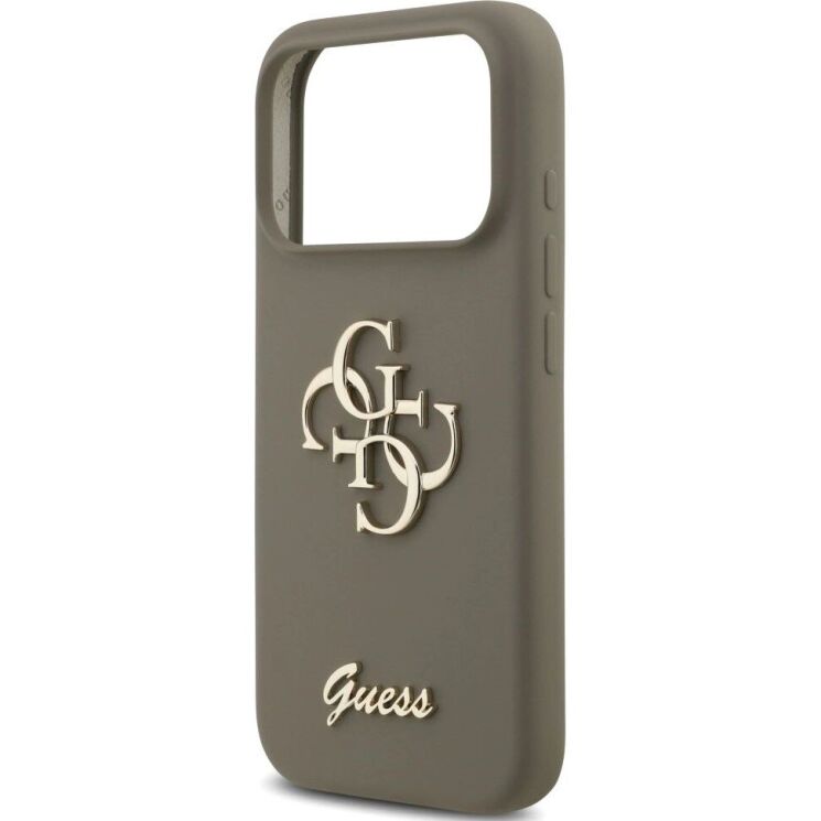 Защитный чехол Guess Silicone Big 4G Script для iPhone 17 Pro (GUHCP17LSC4GSMW) - Brown: фото 6 из 8