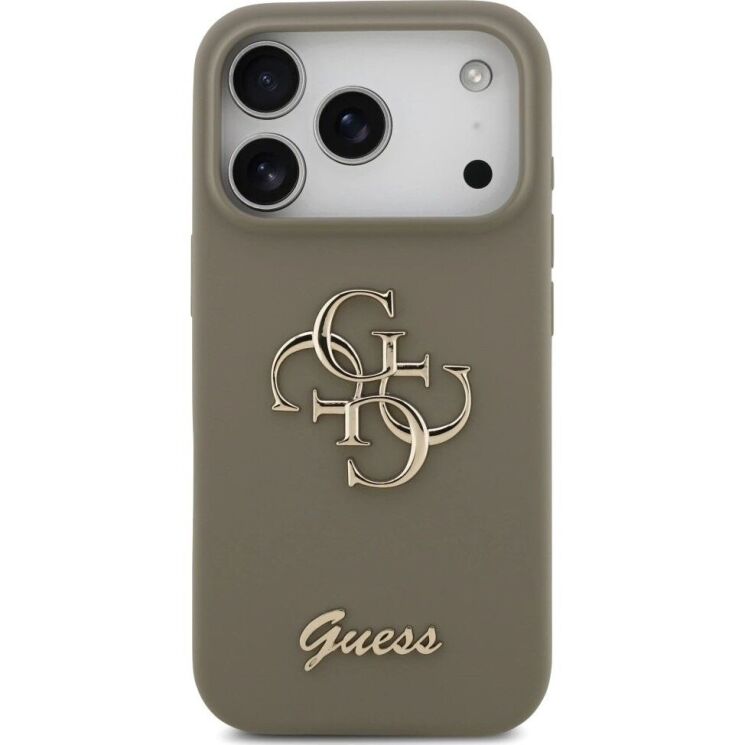 Защитный чехол Guess Silicone Big 4G Script для iPhone 17 Pro (GUHCP17LSC4GSMW) - Brown: фото 2 из 8