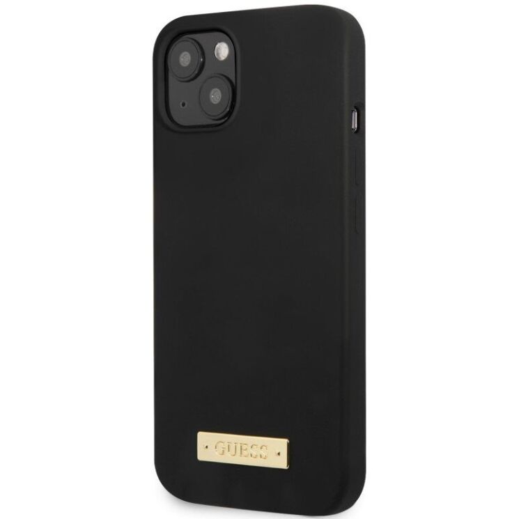 Защитный чехол Guess Silicone Metal Logo MagSafe для Apple iPhone 14 Plus - Black: фото 1 из 5