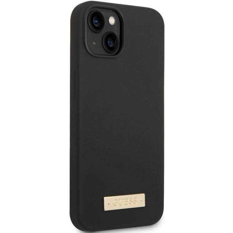 Защитный чехол Guess Silicone Metal Logo MagSafe для Apple iPhone 14 Plus - Black: фото 4 из 5