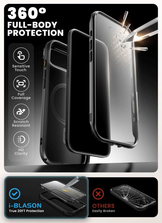 Захисний чохол i-Blason Ares Flip by Supcase для iPhone Air (843439159280) - Black: фото 12 з 13