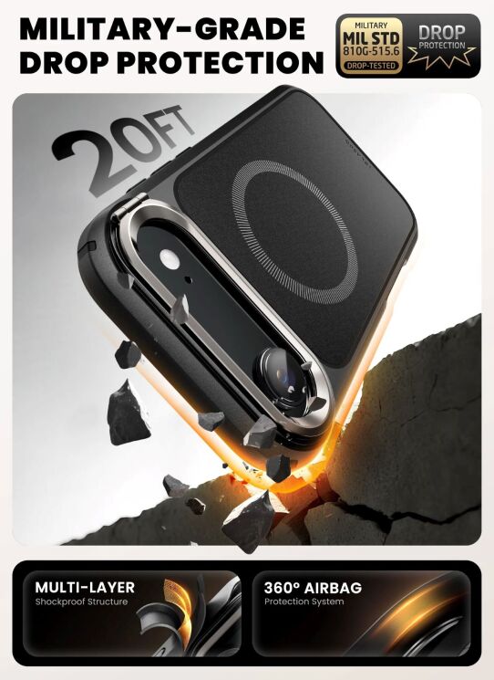 Захисний чохол i-Blason Ares Flip by Supcase для iPhone Air (843439159280) - Black: фото 6 з 13