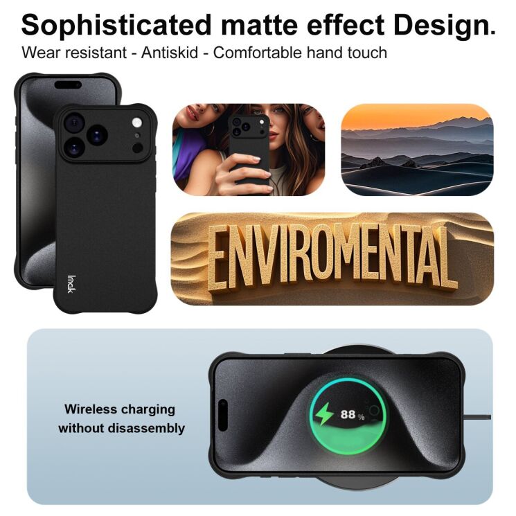 Защитный чехол IMAK Airbag MAX Case для Apple iPhone 17 Pro Max - Matte Black: фото 9 из 12