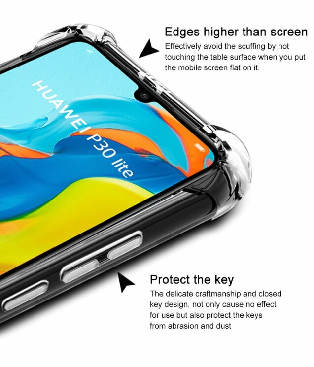 Захисний чохол IMAK Airbag MAX Case для Huawei P30 Lite - Matte Black: фото 10 з 14