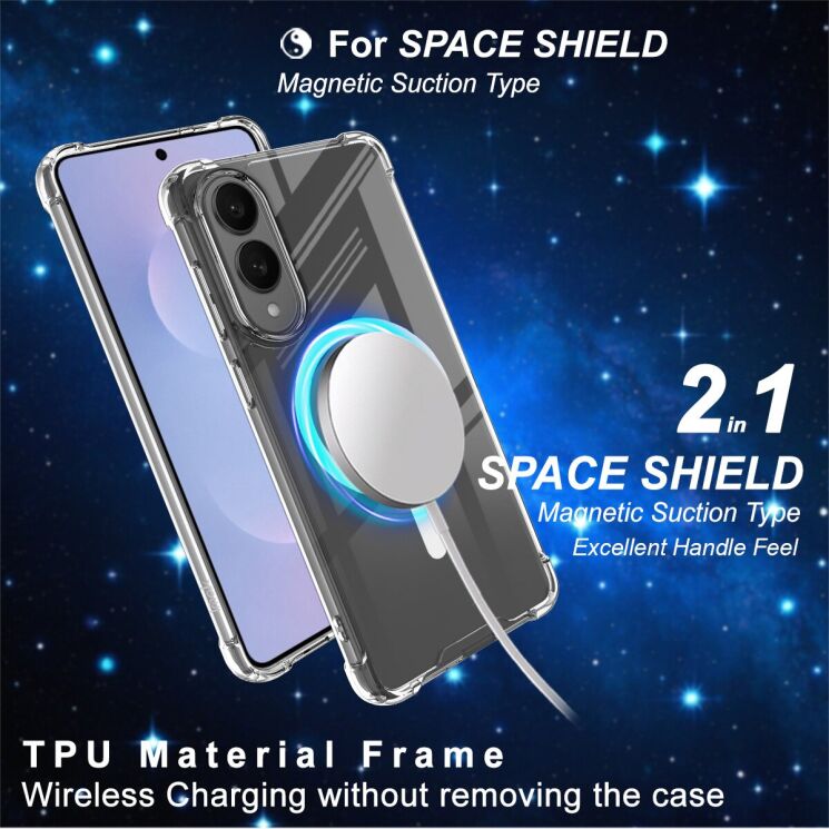 Защитный чехол IMAK Space Shield MagSafe для Samsung Galaxy S25 Edge (S937) - Transparent: фото 4 из 10