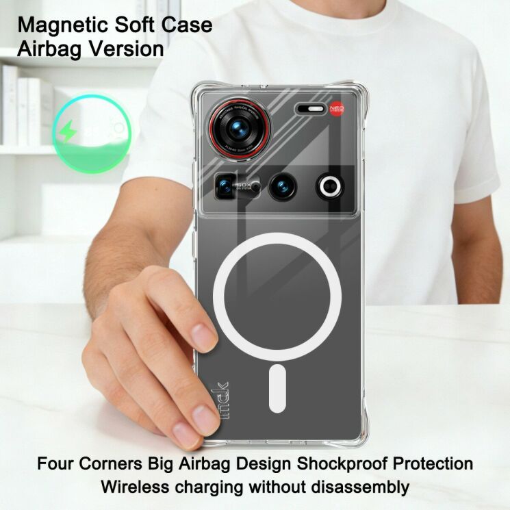 Защитный чехол IMAK Space Shield MagSafe для ZTE Nubia Z70 Ultra - Transparent: фото 3 из 10