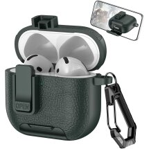 Захисний чохол Reframe Leather Texture для Apple AirPods 4 - Army Green: фото 1 з 6