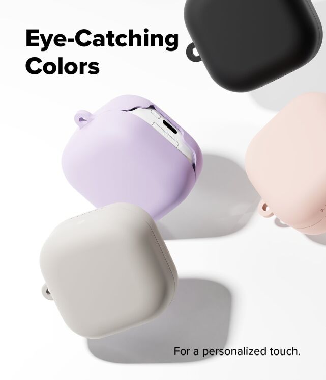 Защитный чехол Ringke Silicone Case для Samsung Galaxy Buds 4 / Buds 4 Pro (8800328816763) - Black: фото 4 из 14