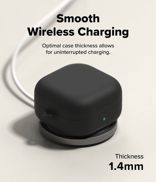 Защитный чехол Ringke Silicone Case для Samsung Galaxy Buds 4 / Buds 4 Pro (8800328816763) - Black: фото 8 из 14