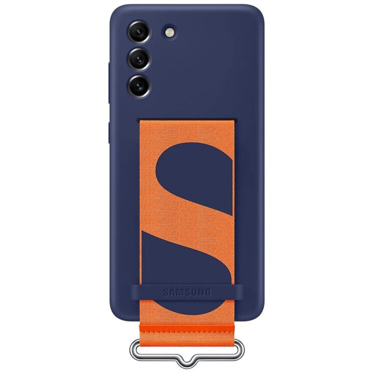 Защитный чехол Silicone Cover with Strap для Samsung Galaxy S21 FE (G990) EF-GG990TNEGRU - Navy: фото 1 из 6
