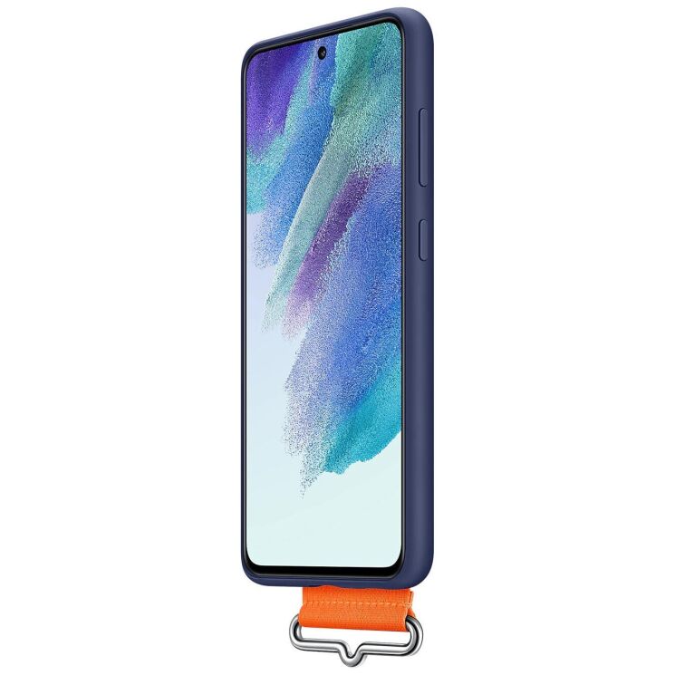 Защитный чехол Silicone Cover with Strap для Samsung Galaxy S21 FE (G990) EF-GG990TNEGRU - Navy: фото 3 из 6