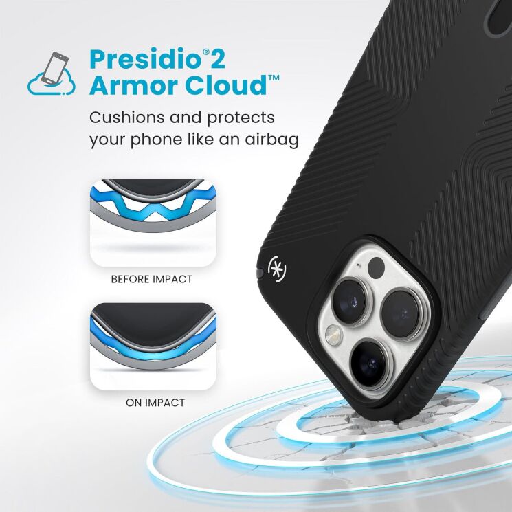 Захисний чохол Speck Presidio2 Grip MagSafe ClickLock для Apple iPhone 16 Pro Max (150725-3205) - Black: фото 8 з 10