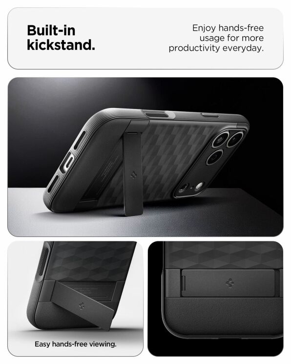 Защитный чехол Spigen Caseology Parallax S (MagFit) by Spigen для iPhone 17 Pro (ACS09964) - Matte Black: фото 15 из 18