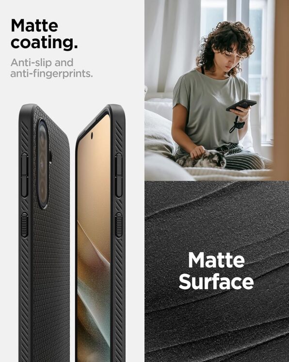 Защитный чехол Spigen (SGP) Liquid Air для Samsung Galaxy A36 (A366) ACS09199 - Matte Black: фото 16 из 17