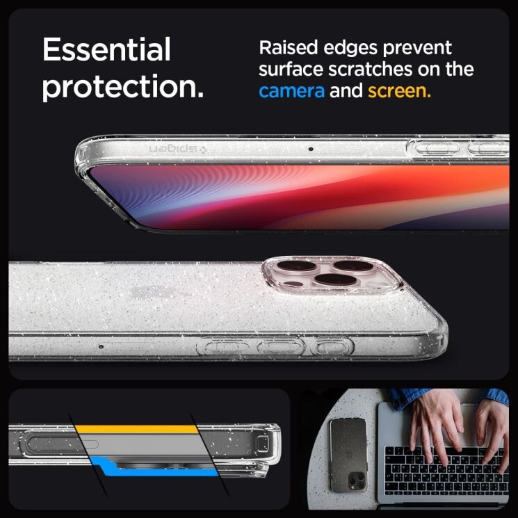 Захисний чохол Spigen (SGP) Liquid Crystal Glitter для Apple iPhone 16 Pro Max - Crystal Quartz: фото 11 з 14