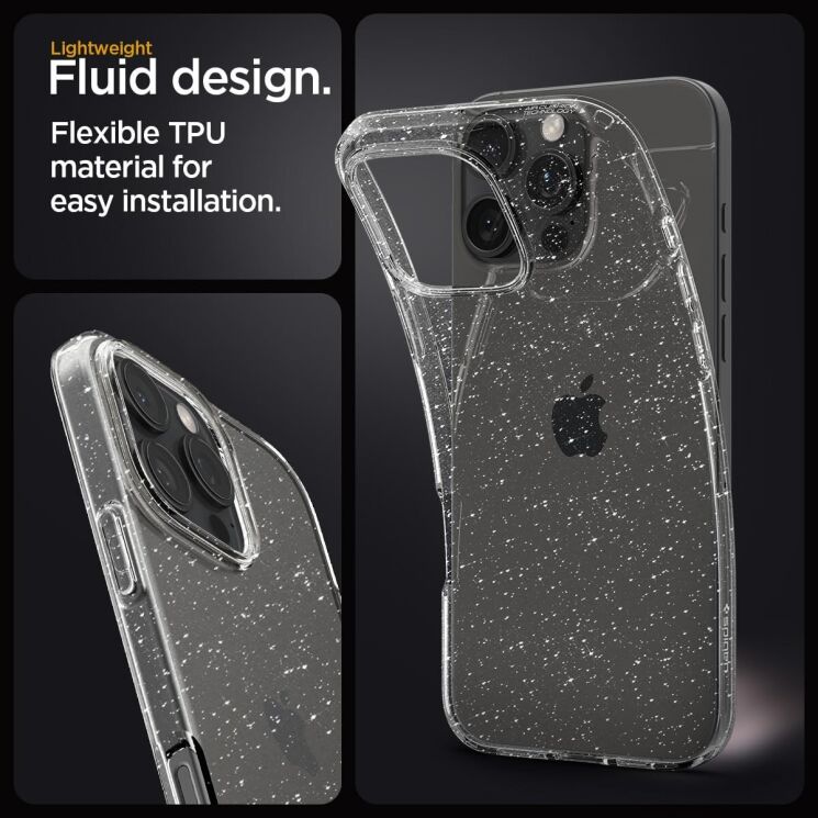 Захисний чохол Spigen (SGP) Liquid Crystal Glitter для Apple iPhone 16 Pro Max - Crystal Quartz: фото 12 з 14