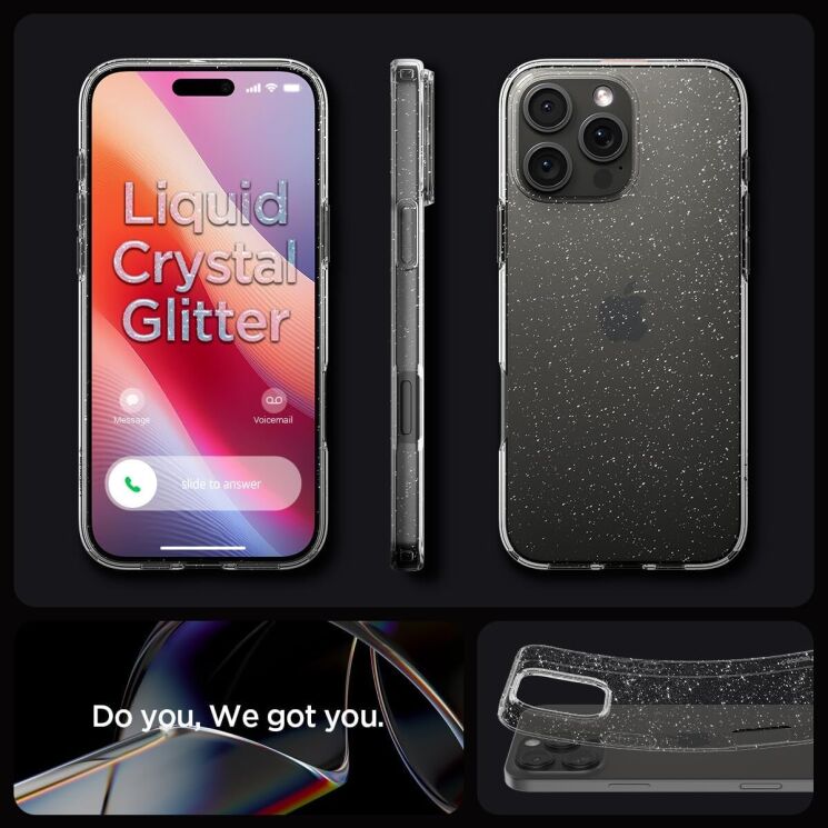 Захисний чохол Spigen (SGP) Liquid Crystal Glitter для Apple iPhone 16 Pro Max - Crystal Quartz: фото 14 з 14