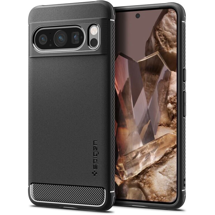 Захисний чохол Spigen (SGP) Rugged Armor для Google Pixel 8 Pro - Matte Black: фото 1 з 17