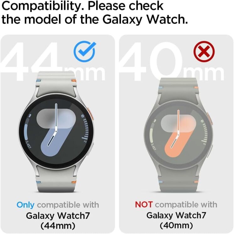Захисний чохол Spigen (SGP) Rugged Armor (FW) для Samsung Galaxy Watch 7 (44mm) - Matte Black: фото 13 з 18