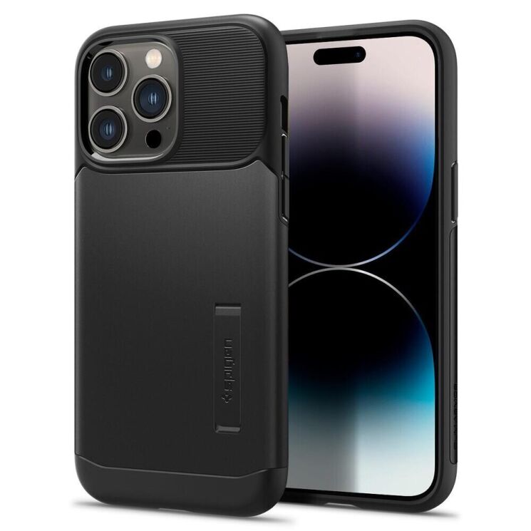 Защитный чехол Spigen (SGP) Slim Armor (MagFit) для Apple iPhone 14 Pro - Black: фото 1 из 8